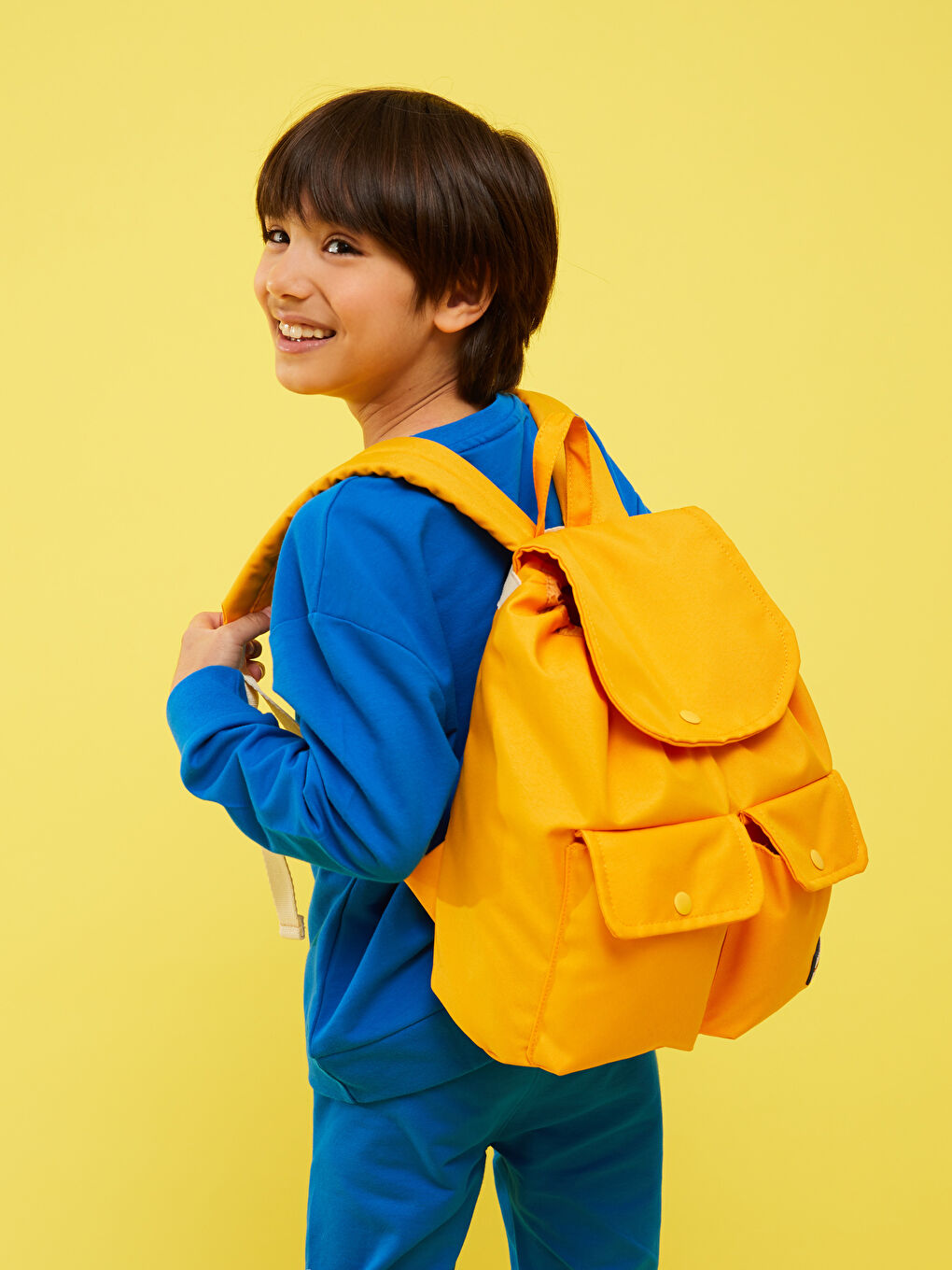 Sarı Etiket Detaylı Erkek Çocuk Sırt Çantası-2