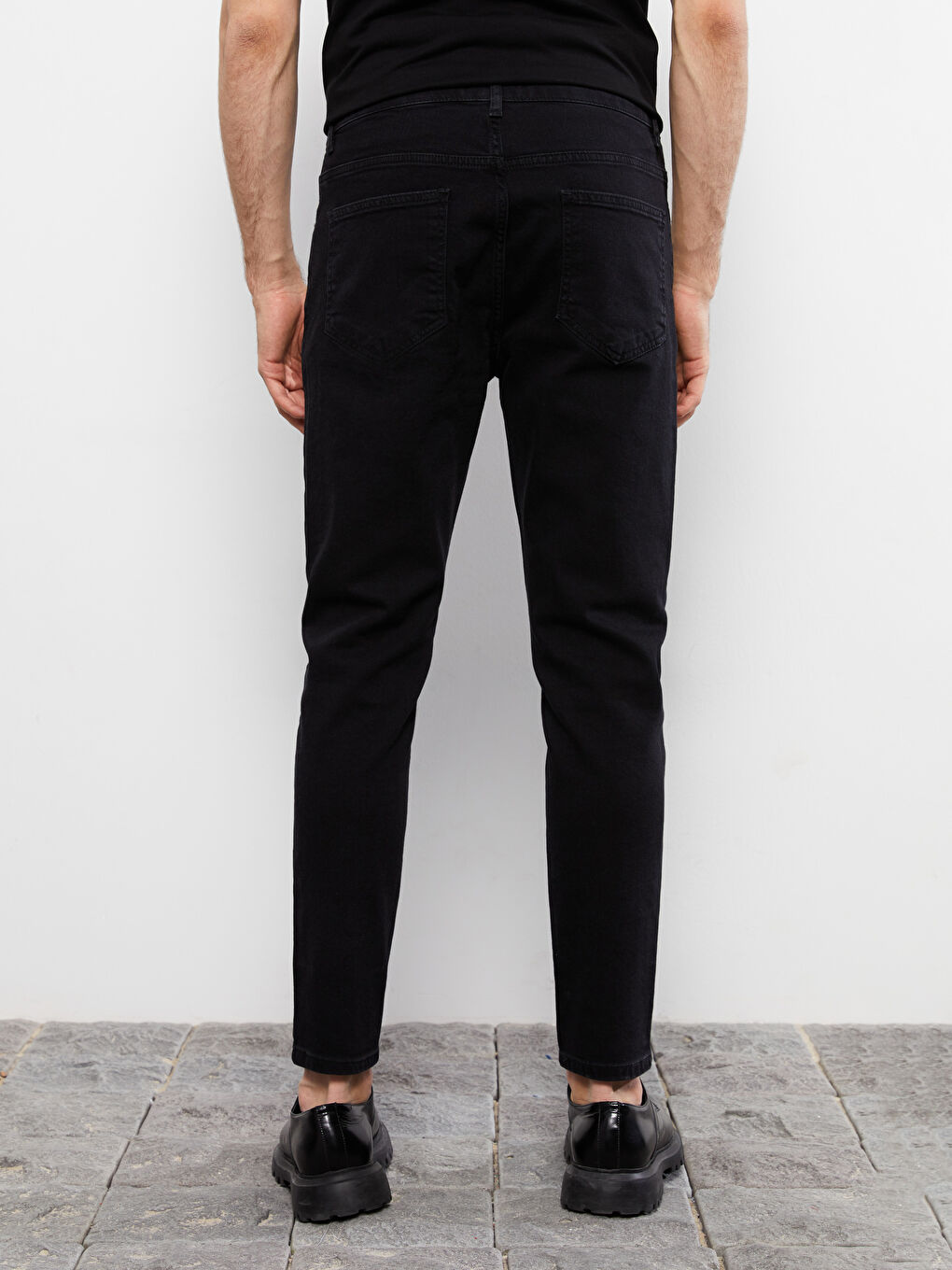 Siyah 730 Havuç Kalıp Erkek Jean Pantolon-4