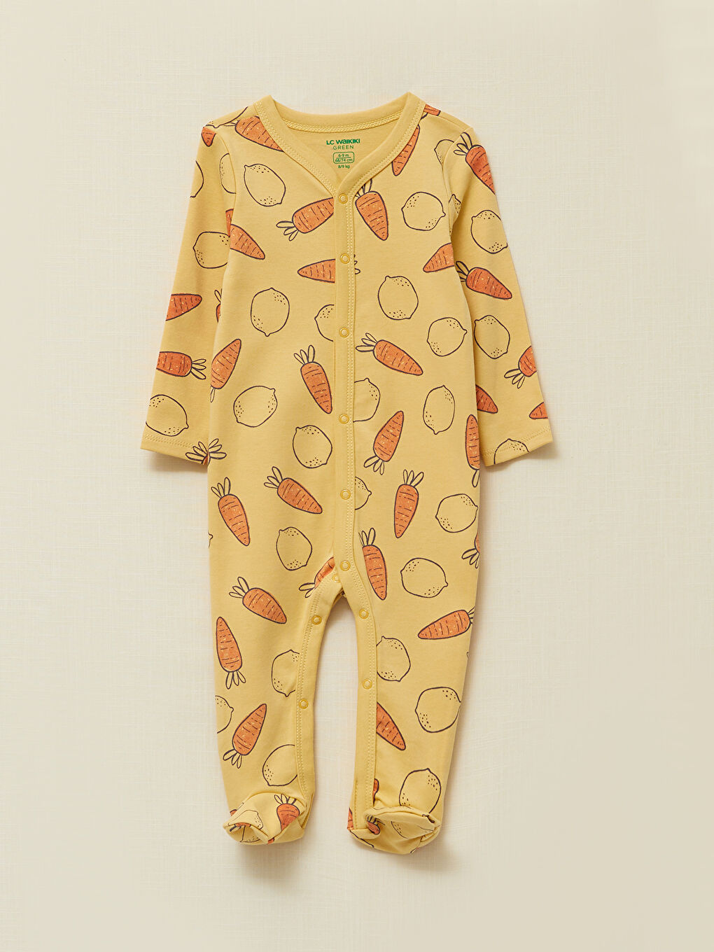 Комбинезон для малышки с V-образным вырезом, длинным рукавом и принтом, 2 штуки-3