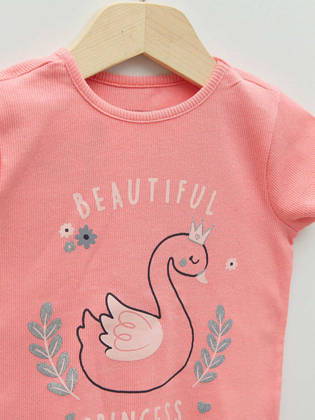 طقم بيجامة قصيرة كم قصير مطبوع قطن بنات صغيرات بياقة دائرية-2