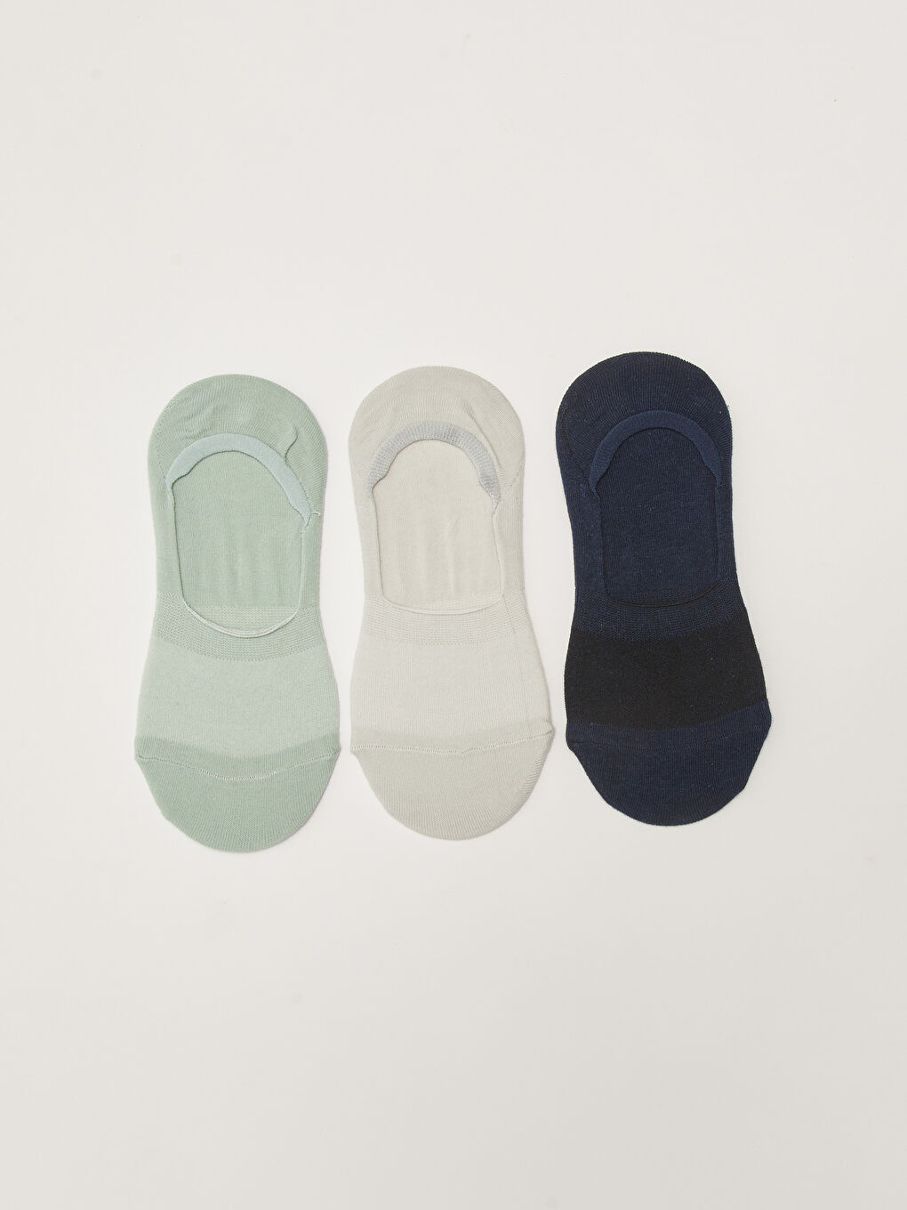 Gri Kendinden Desenli Kadın Babet Çorap 3'lü-1