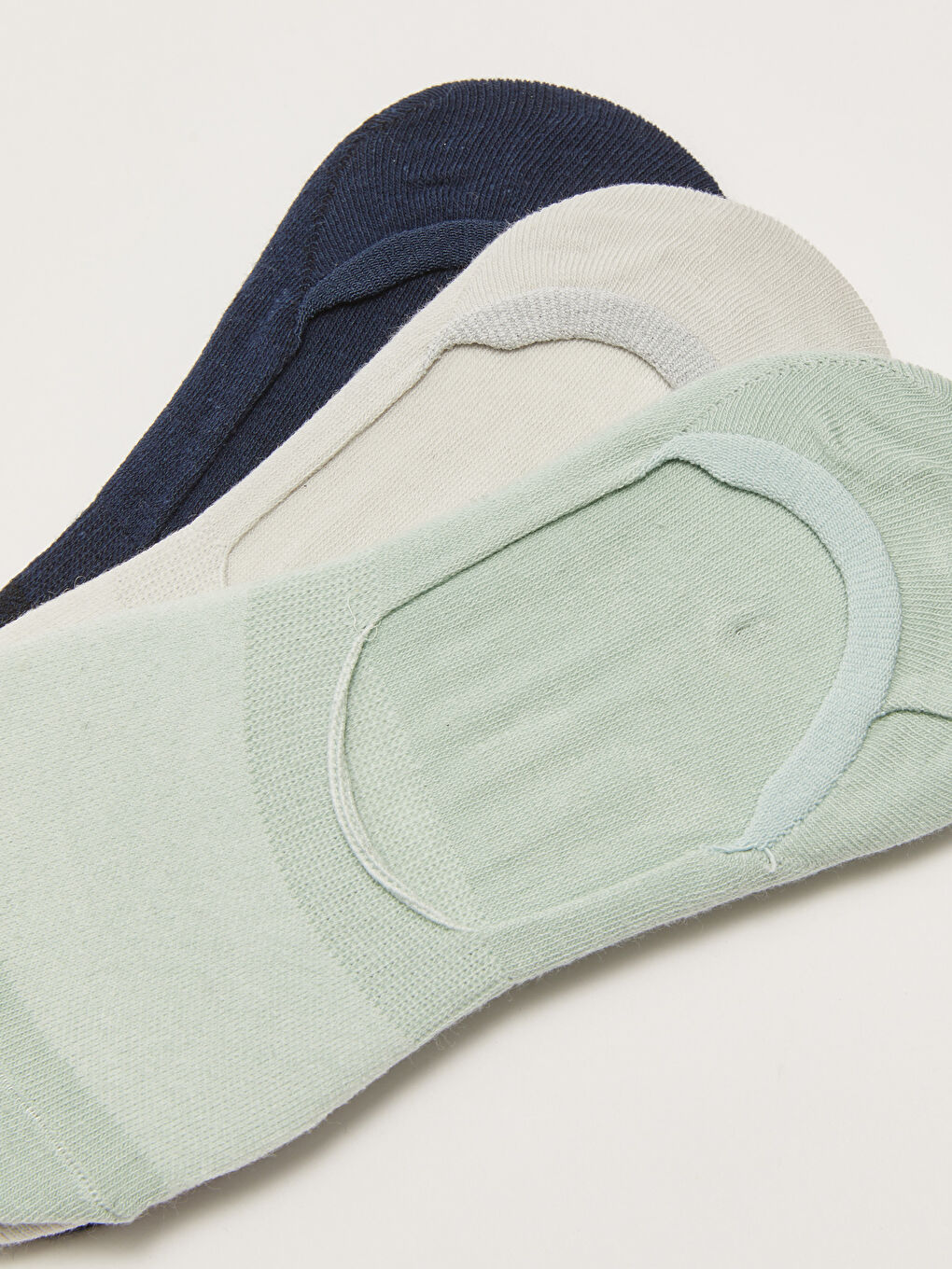 Gri Kendinden Desenli Kadın Babet Çorap 3'lü-2