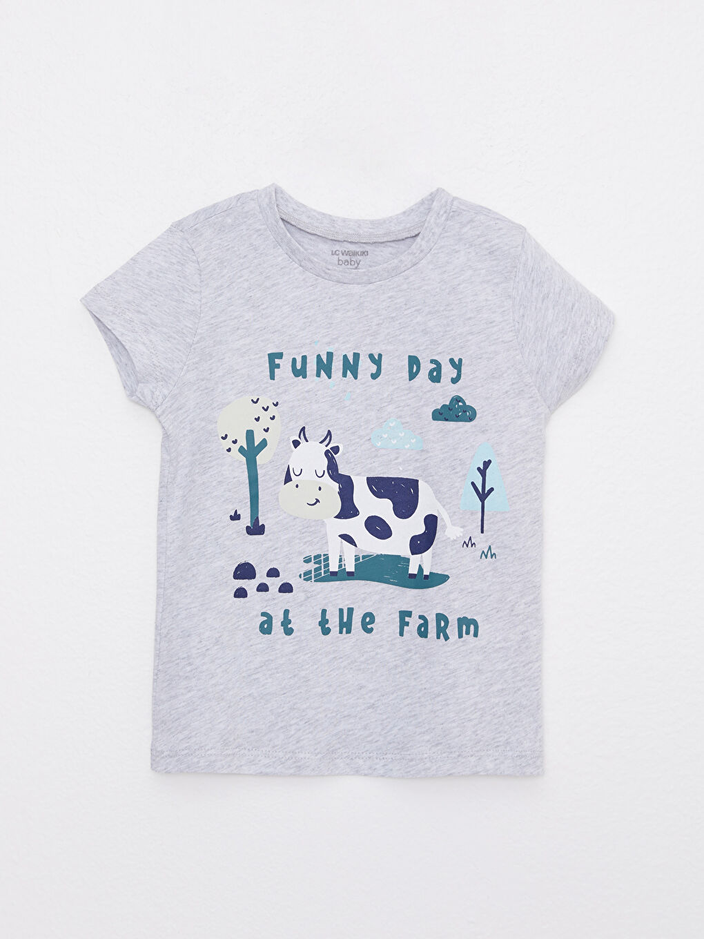 Crew Neck Short Sleeve Printed Cotton Baby Boy Pajamas Set-1