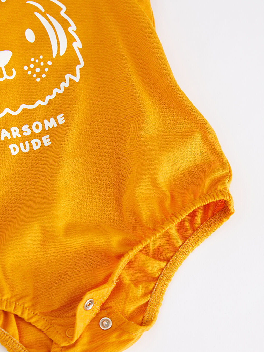 بدلة جسم أولاد رضع بياقة دائرية مطبوعة بزر كبس-2