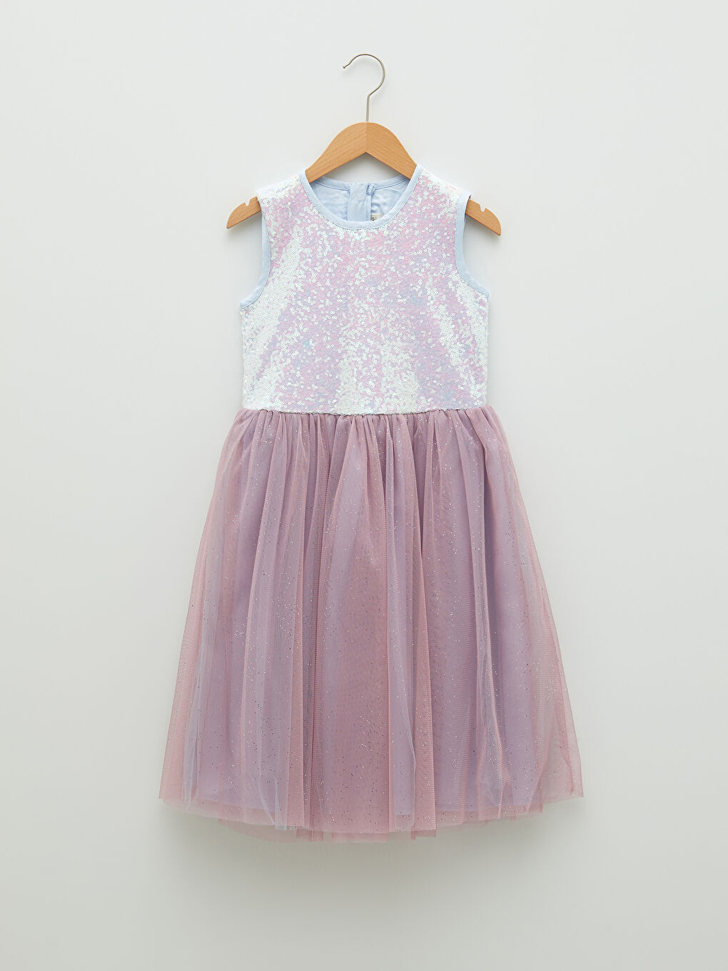 Yeşil Bisiklet Yaka Pul İşlemeli Kız Çocuk Elbise