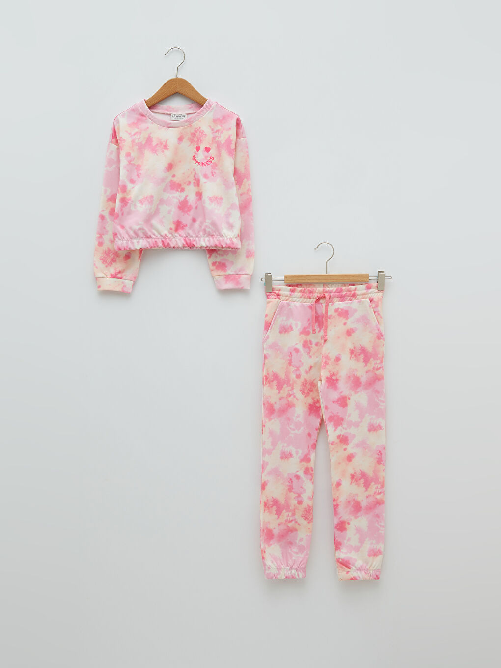 Ensemble Sweat-Shirt à Manches Longues et Pantalon de Survêtement Tie-Dye à Col Rond pour Filles-2