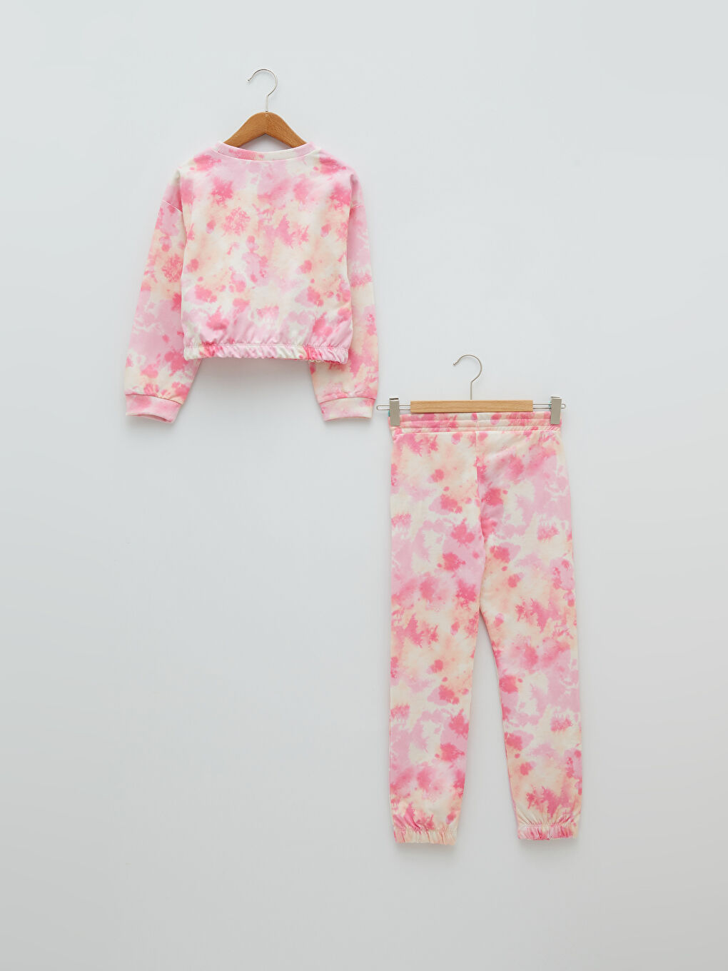 Ensemble Sweat-Shirt à Manches Longues et Pantalon de Survêtement Tie-Dye à Col Rond pour Filles-3