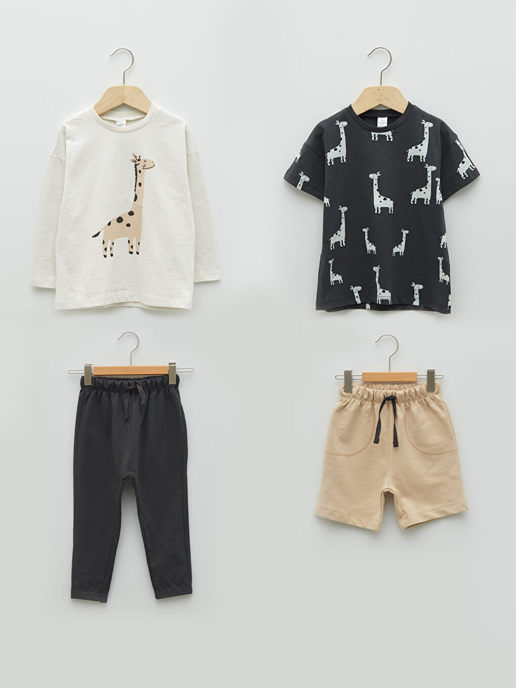 Ensemble Bébé Garçon en Coton Imprimé Col Rond Lot de 4 Pièces