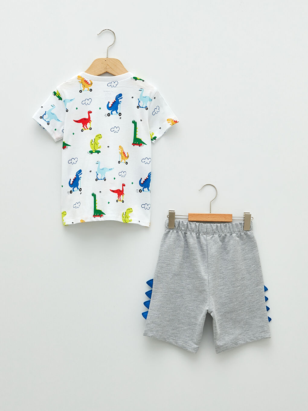 Crew Neck Short Sleeve Printed Baby Boys' T-Shirt and Shorts 2 Pack Set-1