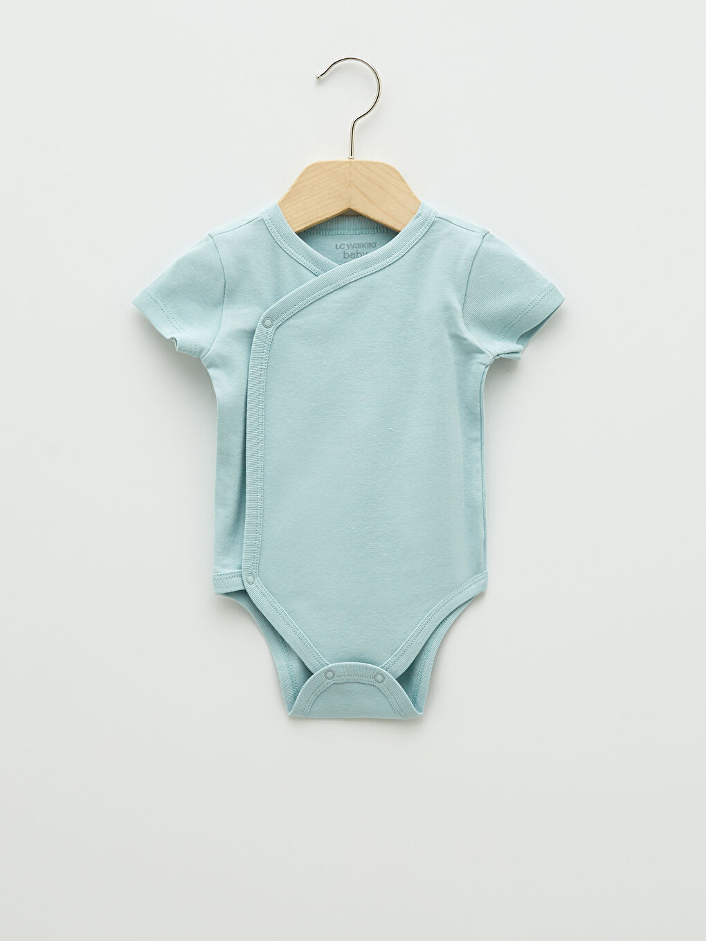 Ensemble 2 Pièces Bébé Garçon Basique Body à Manches Courtes et Pantalon à Boutons-Pression à Col en V-1