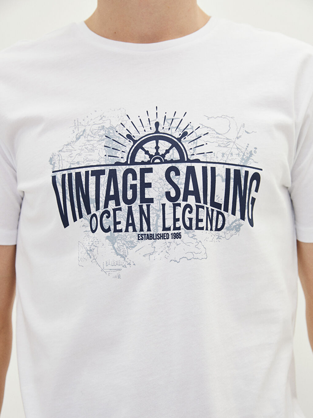 Crew Neck Short Sleeve Printed Combed Cotton Men's T-shirt-4