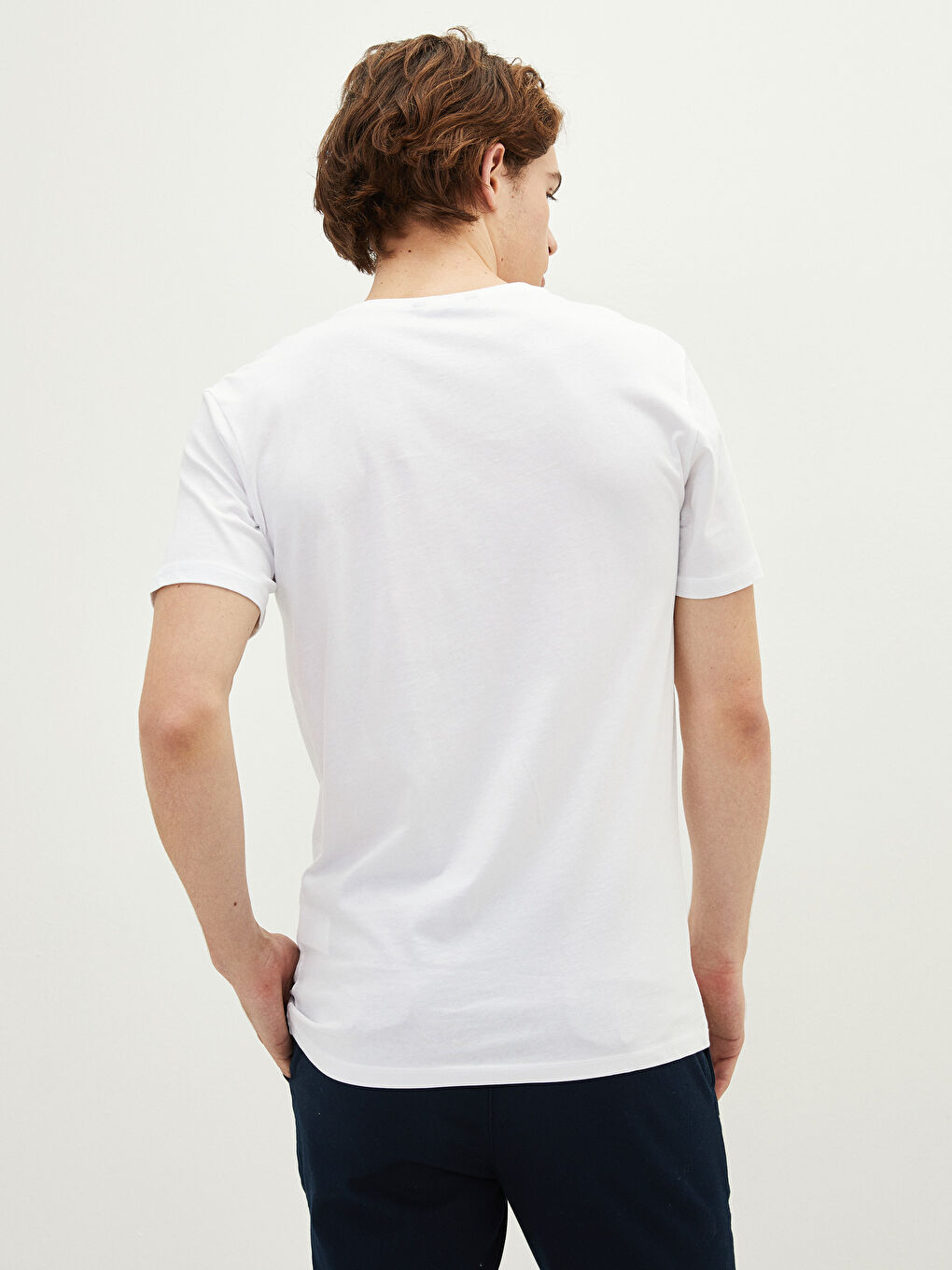 Crew Neck Short Sleeve Printed Combed Cotton Men's T-shirt-5