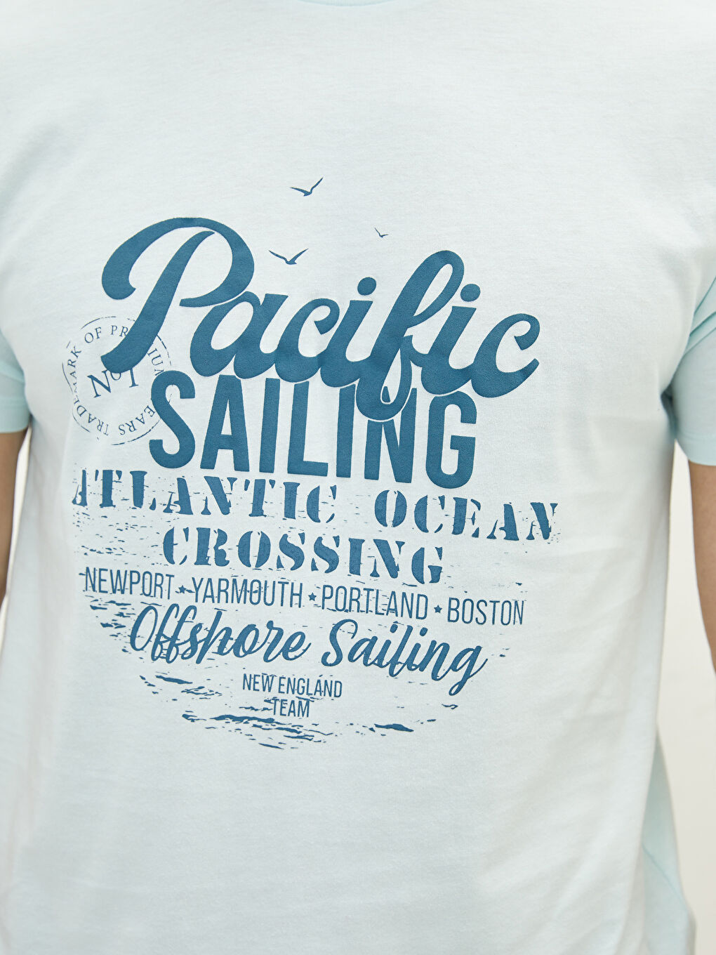 تيشيرت رجالي ياقة دائرية كم قصير مطبوع قطن ممشط-3