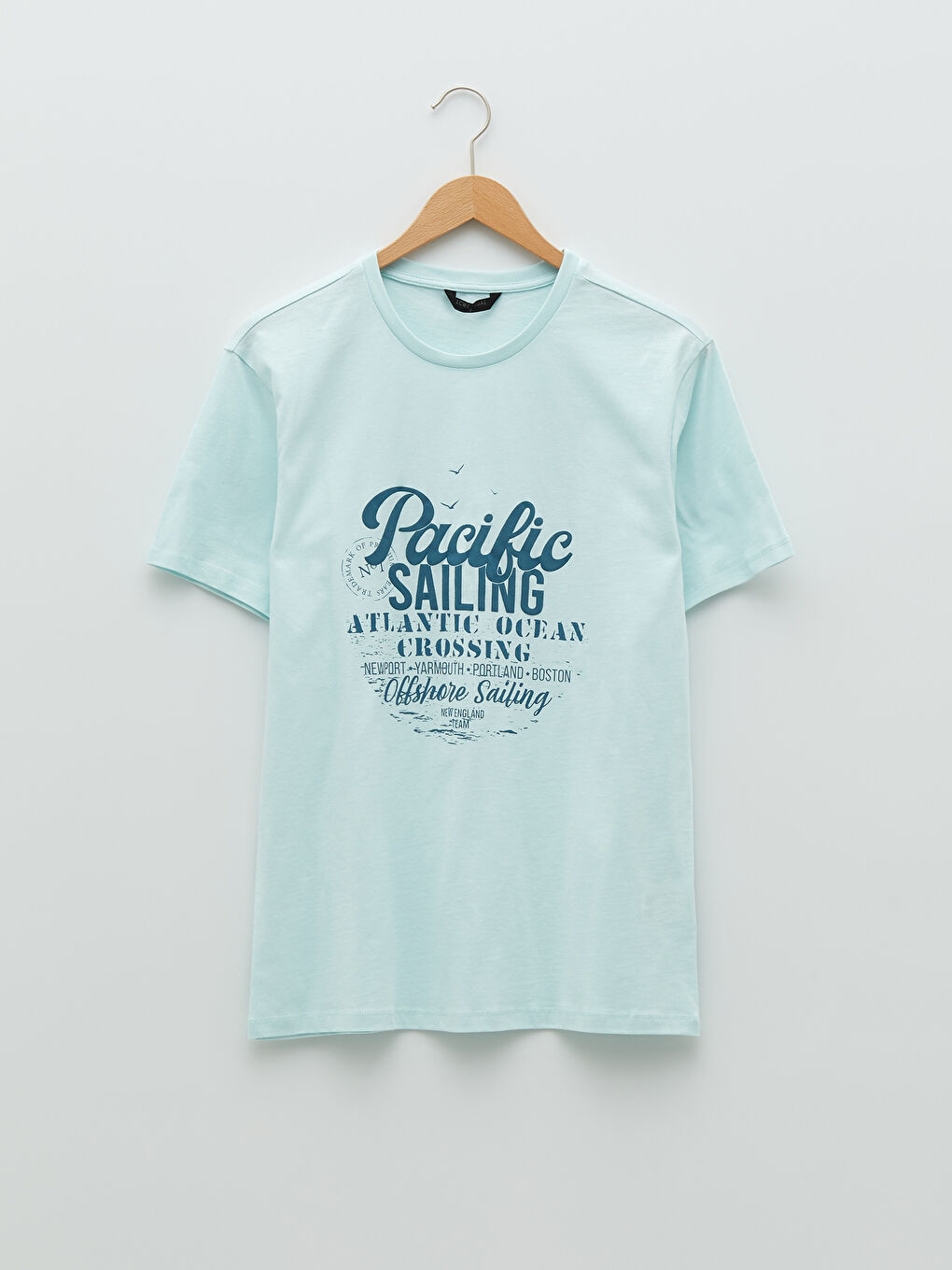 تيشيرت رجالي ياقة دائرية كم قصير مطبوع قطن ممشط-5