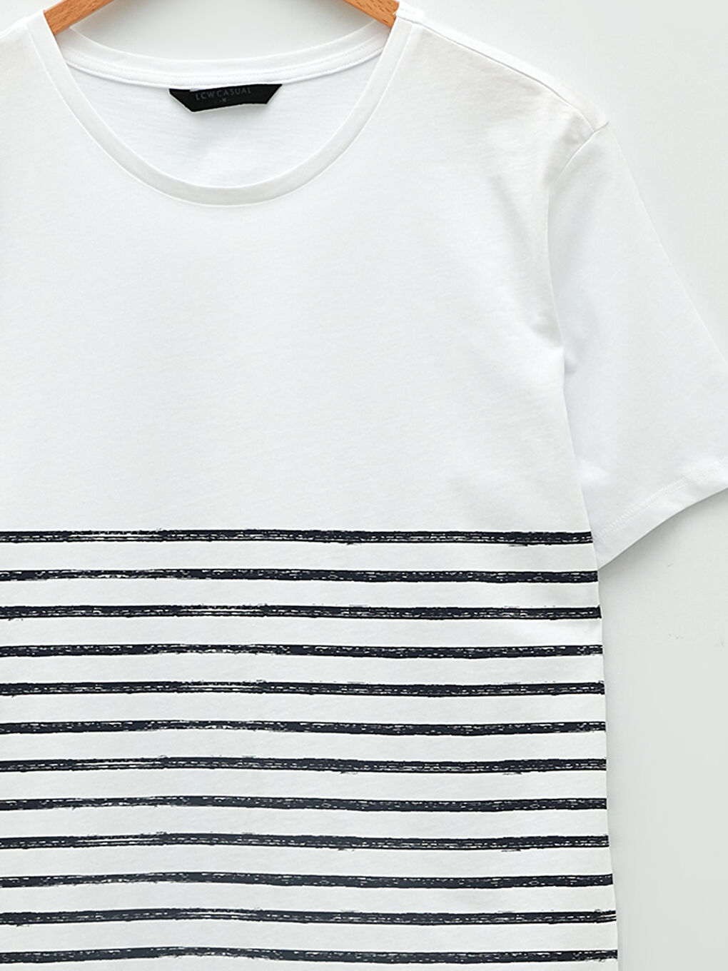 Crew Neck Short Sleeve Striped Jersey Men's T-Shirt-7