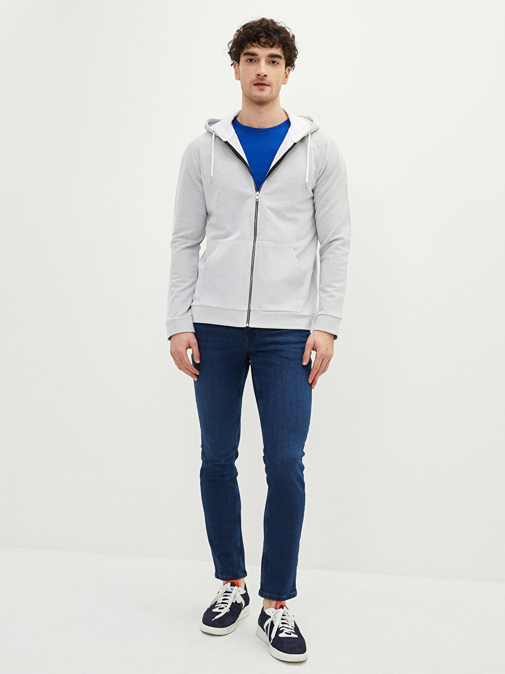 Hooded Long Sleeve Zipper Men's Sweatshirt -S25272Z8-J2B