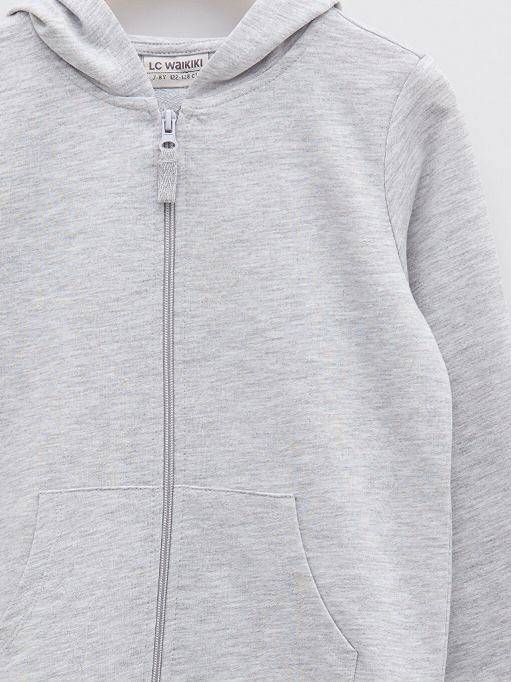 LCW Kids Hooded Basic Long Sleeve Girls' Zippered Sweatshirt -S25274Z4-847