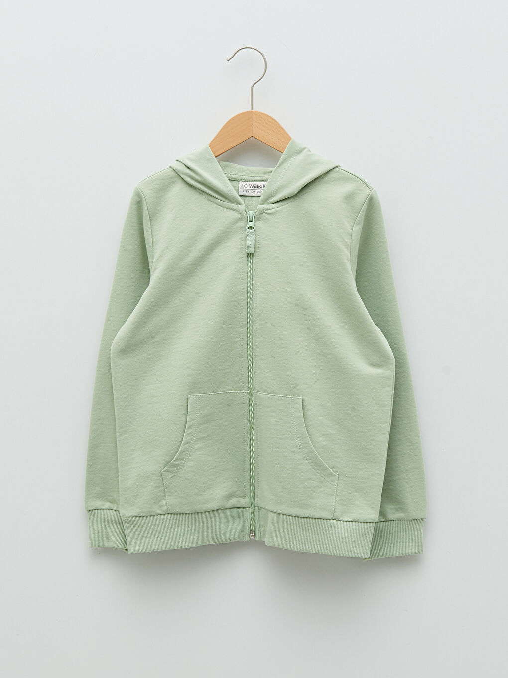 LCW Kids Hooded Basic Long Sleeve Girls' Zippered Sweatshirt -S25274Z4-FGX