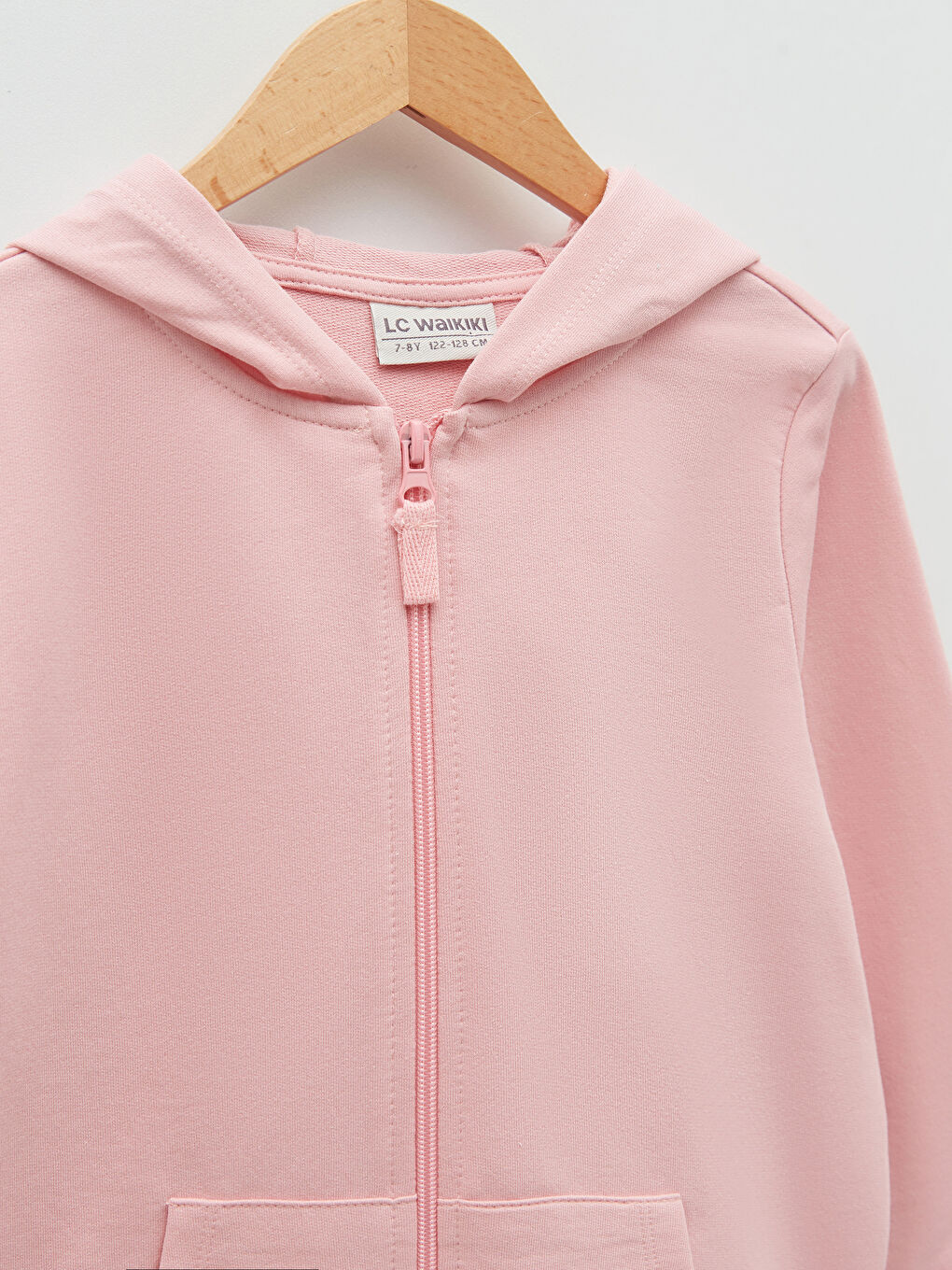 LCW Kids Hooded Basic Long Sleeve Girls' Zippered Sweatshirt -S25274Z4-G0G