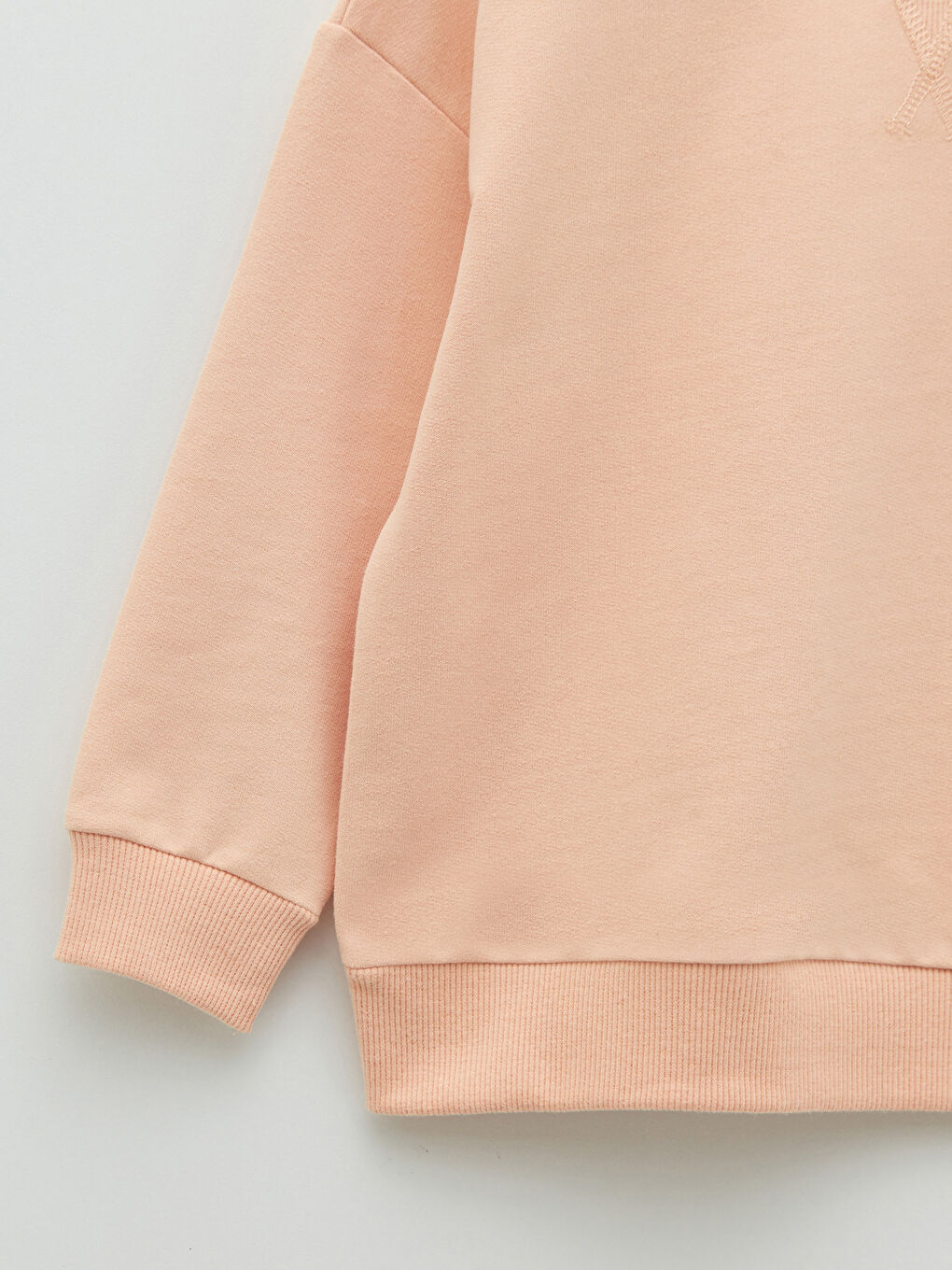 Pembe Bisiklet Yaka Basic Uzun Kollu Kız Çocuk Sweatshirt-2