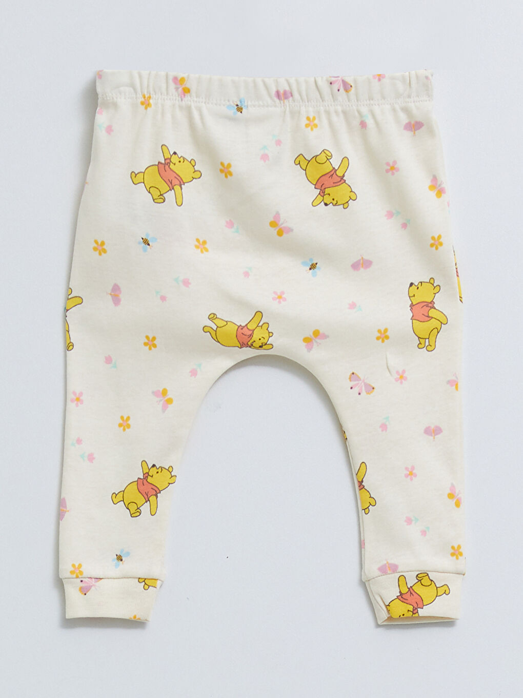 Pembe Bisiklet Yaka Kısa Kollu Winnie the Pooh Pamuklu Kız Bebek 3'lü Takım-5