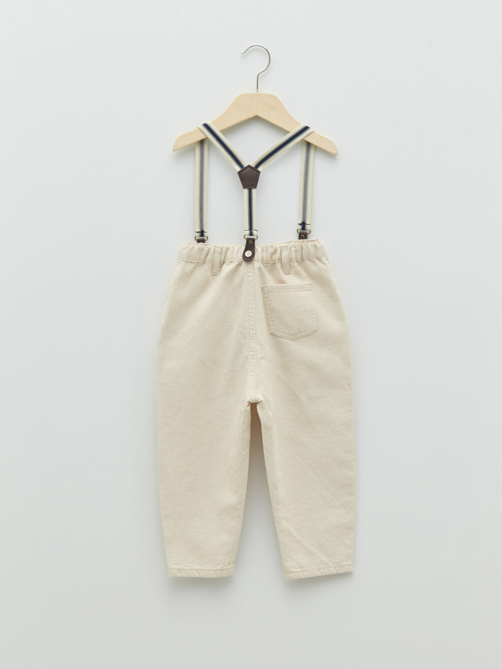 Elastic Waist Basic Bag Baby Boy Trousers and Suspenders 2 Piece Set-5