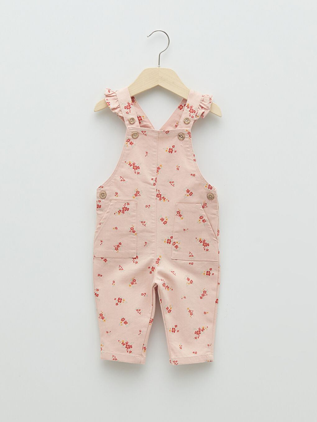 Square Neck Strappy Printed Baby Girl Bib and Brace