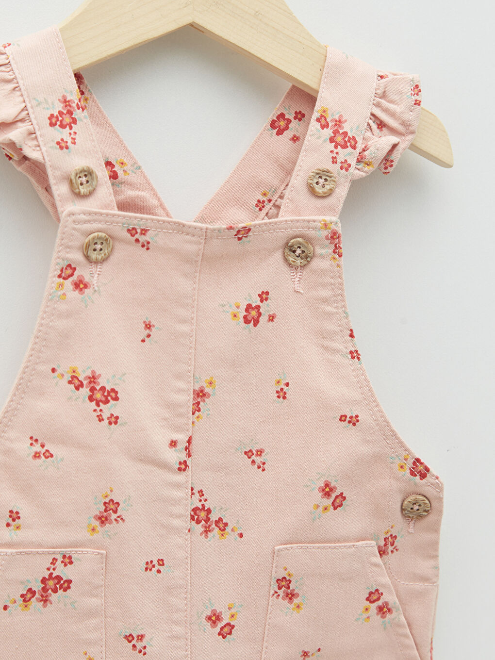Square Neck Strappy Printed Baby Girl Bib and Brace-2