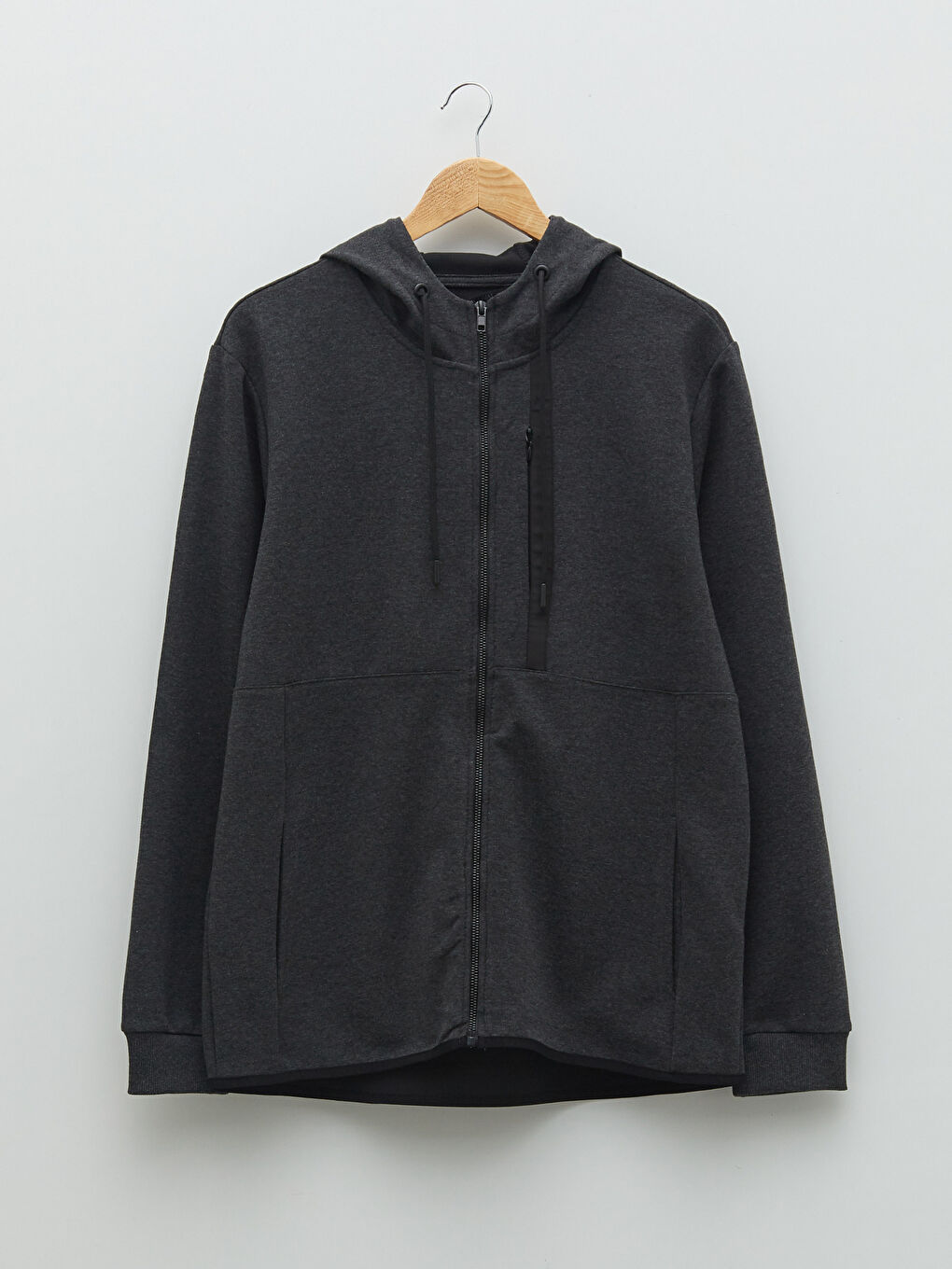 Cardigan Sport cu Fermoar, Mânecă Lungă, cu Glugă pentru Bărbați-5