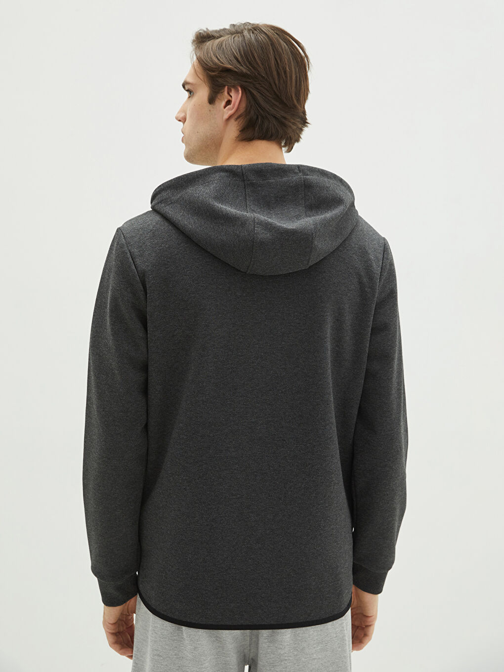 Cardigan Sport cu Fermoar, Mânecă Lungă, cu Glugă pentru Bărbați-4