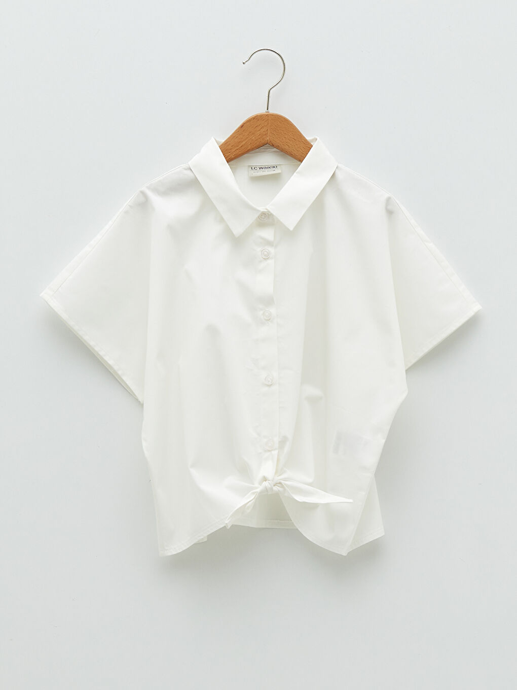 Basic Short Sleeve Poplin Girl Shirt