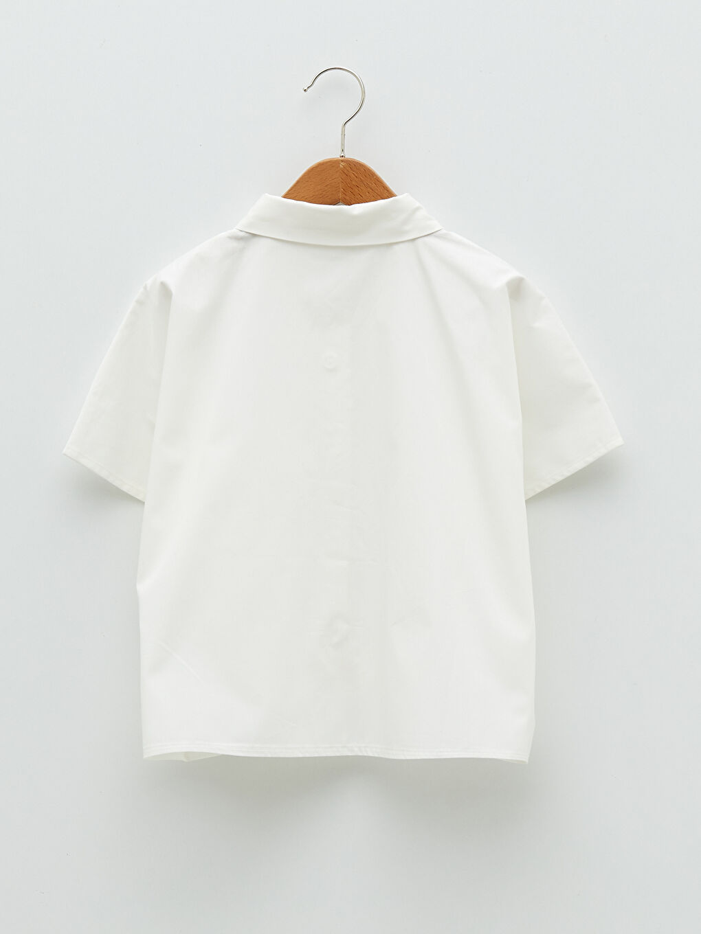 Basic Short Sleeve Poplin Girl Shirt-1