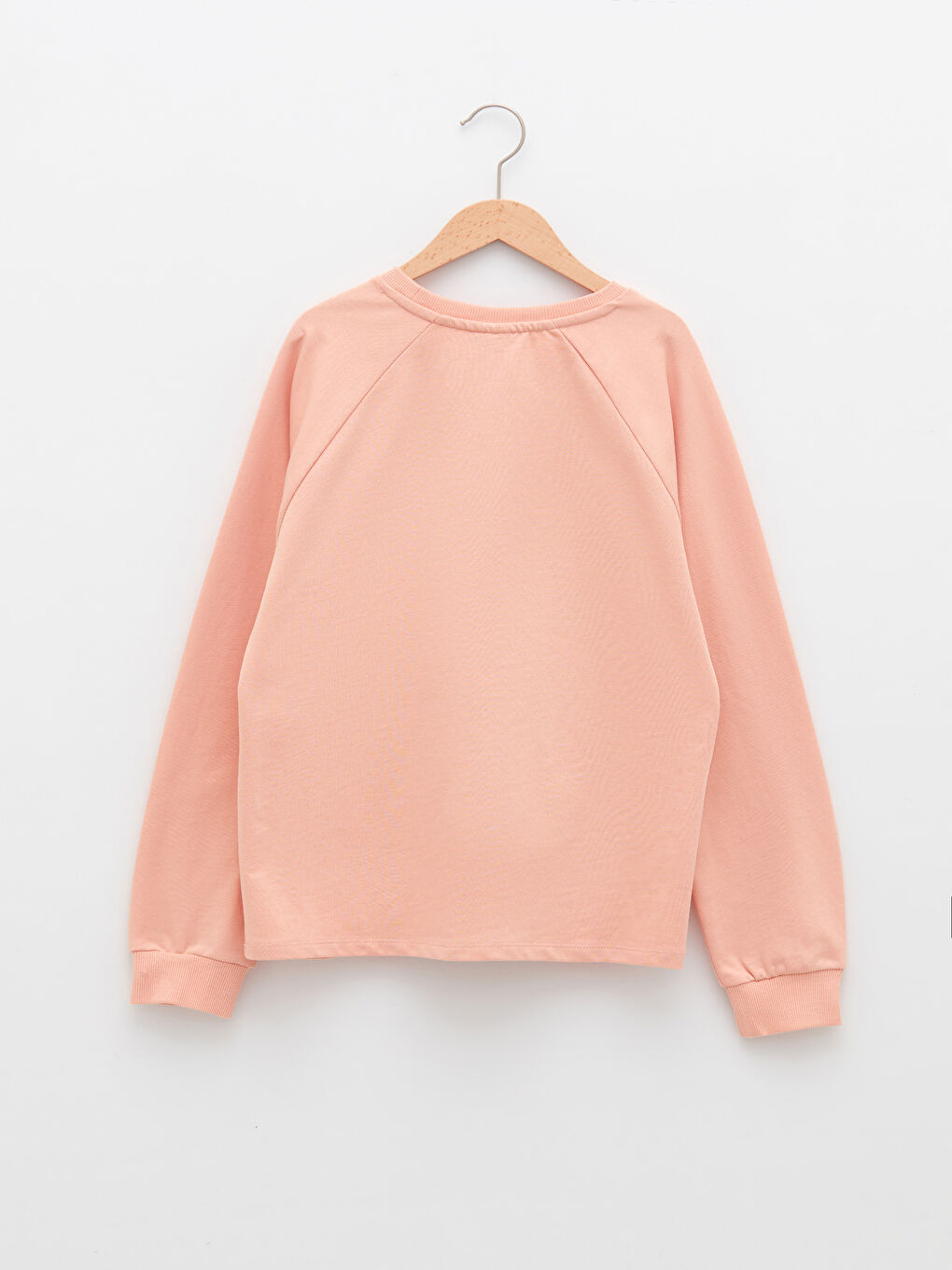 Pembe Bisiklet Yaka Baskılı Uzun Kollu Kız Çocuk Sweatshirt-1