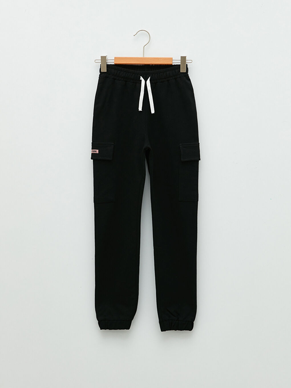 Siyah Beli Lastikli Basic Kız Çocuk Jogger Eşofman Altı