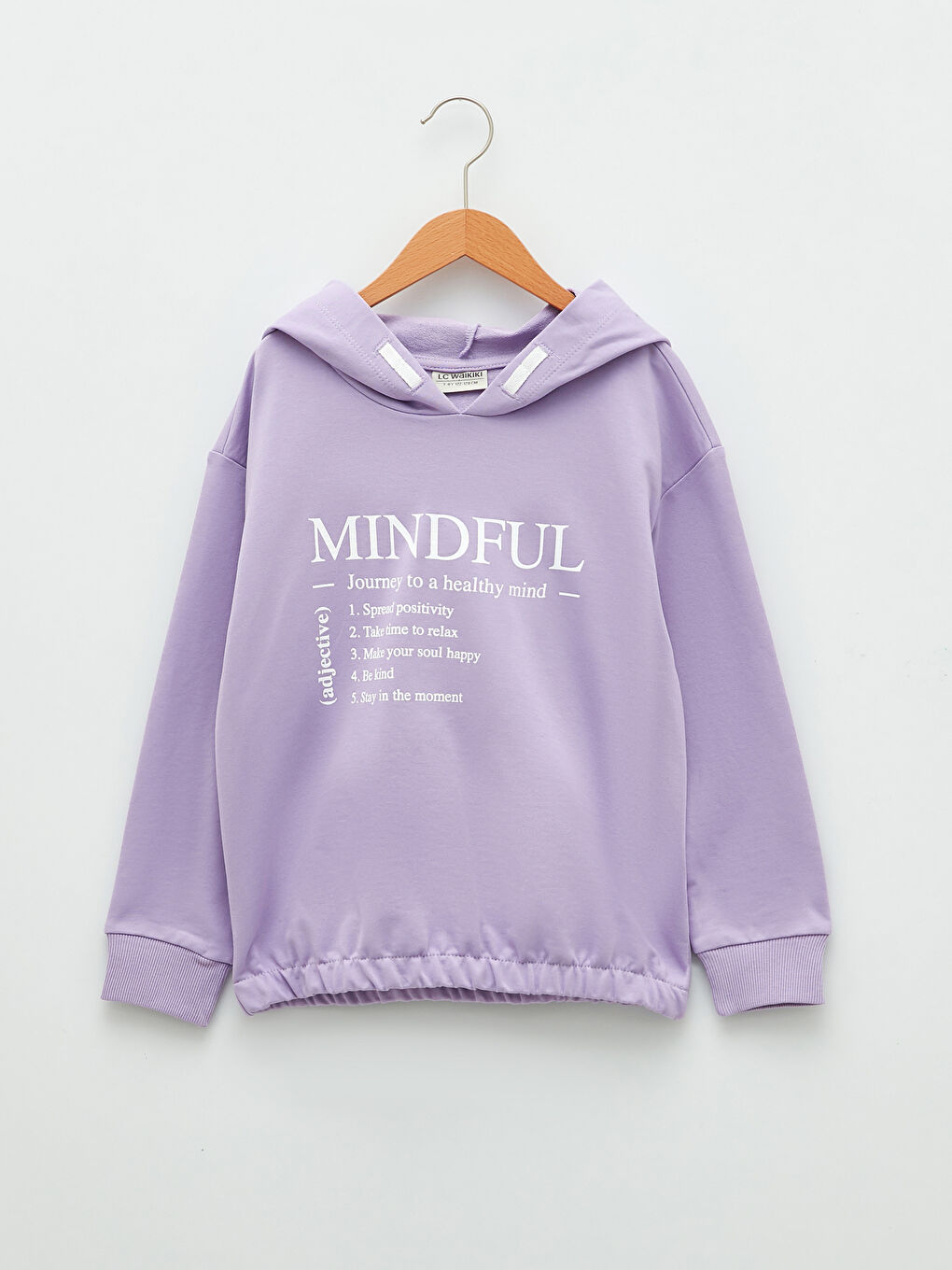 Hooded Printed Long Sleeve Girls' Sweatshirt