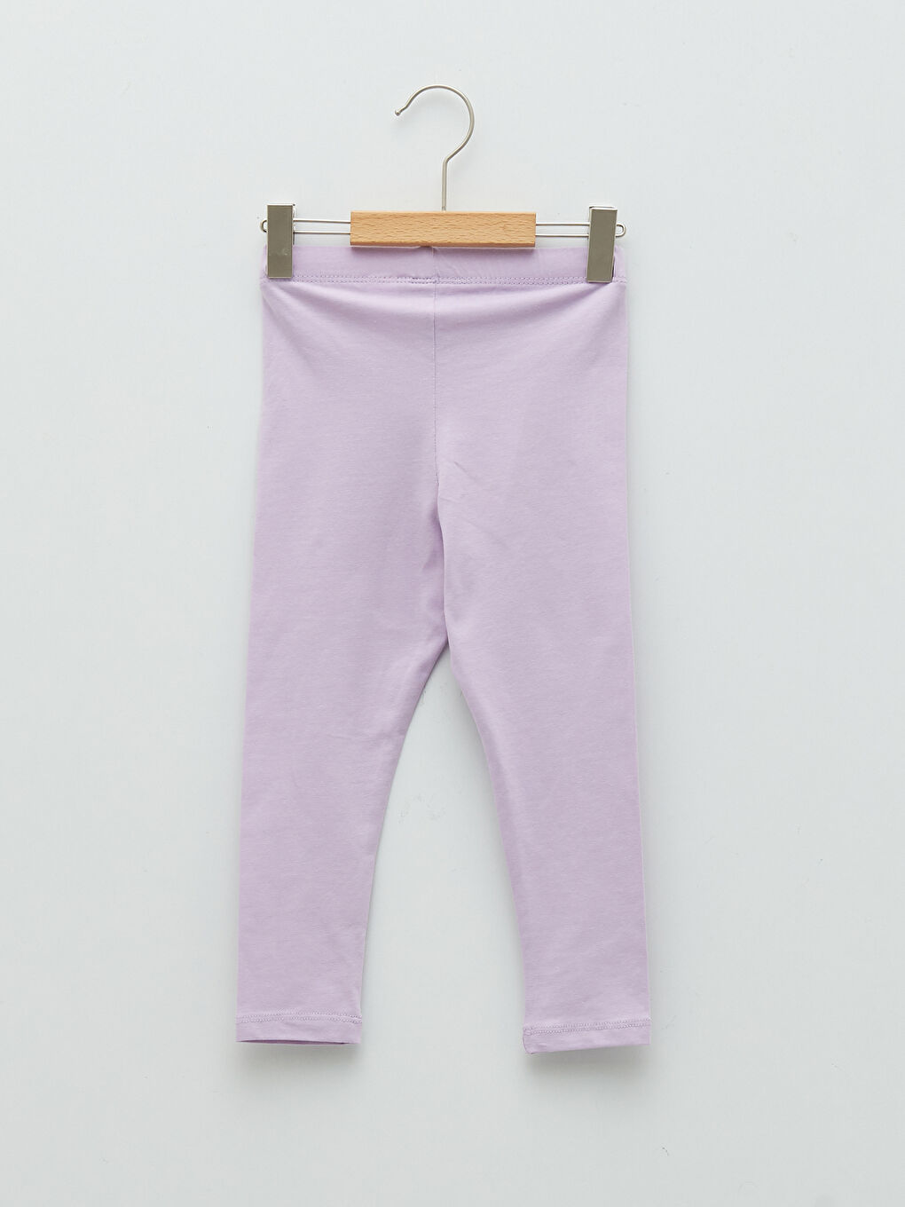 Lila Beli Lastikli Baskılı Kız Bebek Tayt-1