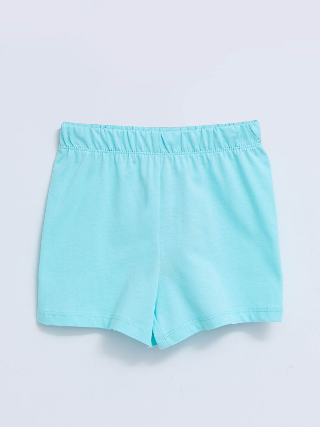 Yeşil Beli Lastikli Basic Kız Bebek Şort