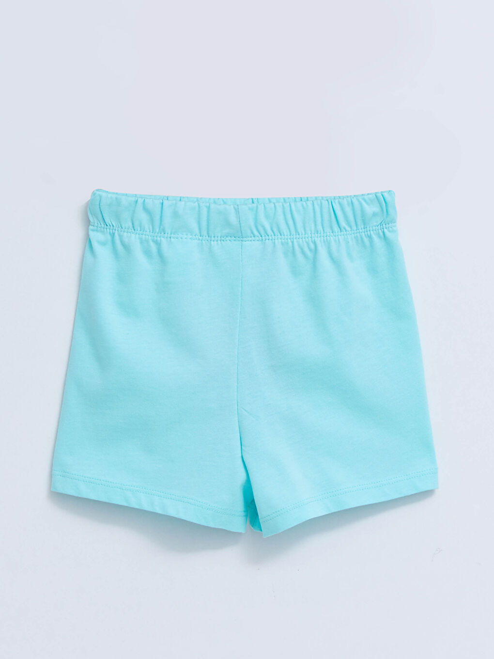 Yeşil Beli Lastikli Basic Kız Bebek Şort-1