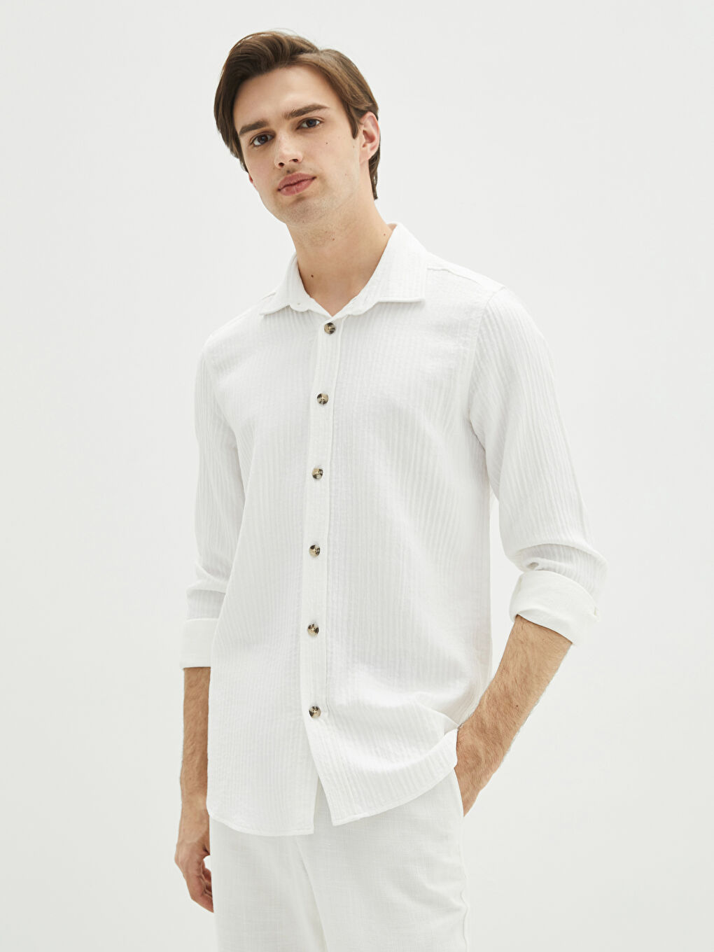 Regular Fit Long Sleeve Men's Shirt