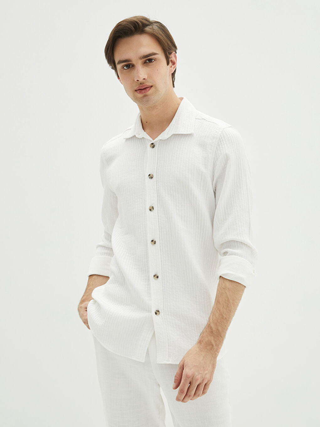 Regular Fit Long Sleeve Men's Shirt-1