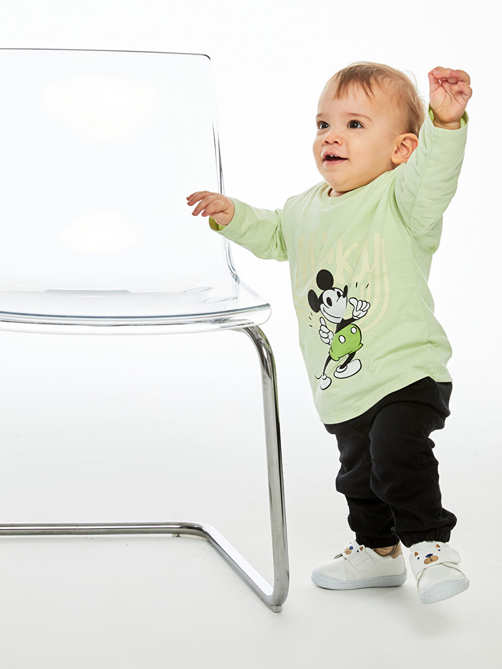 LCW baby Crew Neck Long Sleeve Mickey Mouse Printed Baby Boy T-Shirt 2-Pack -S25356Z1-FVF