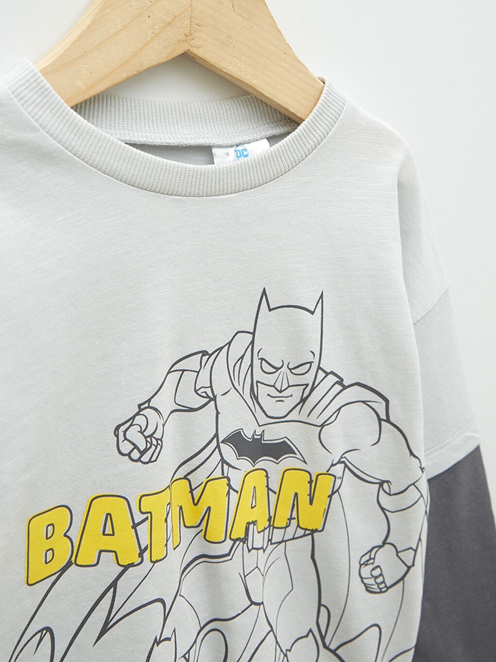 Crew Neck Long Sleeve Batman Printed Cotton Baby Boy T-Shirt-2