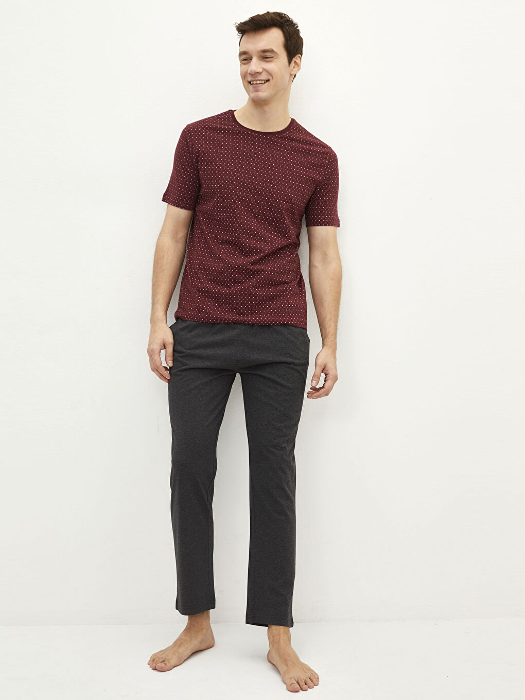 Ensemble de pyjama ROUGE BORDEAUX Homme-1