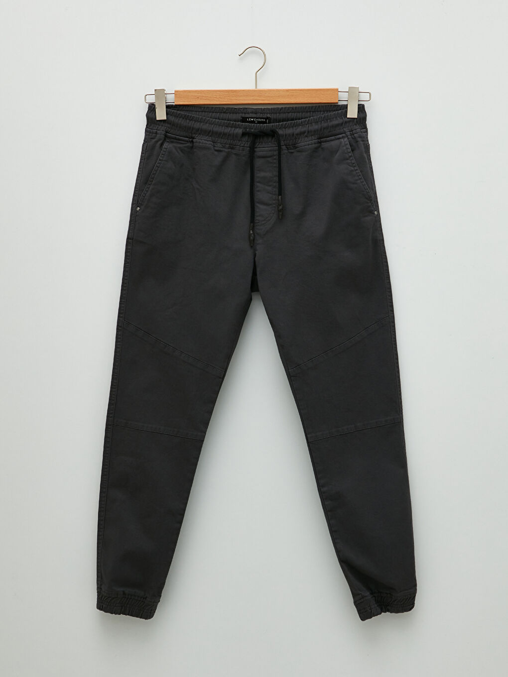 LCW Casual Koyu Gri Slim Fit Gabardin Erkek Jogger Pantolon - 5