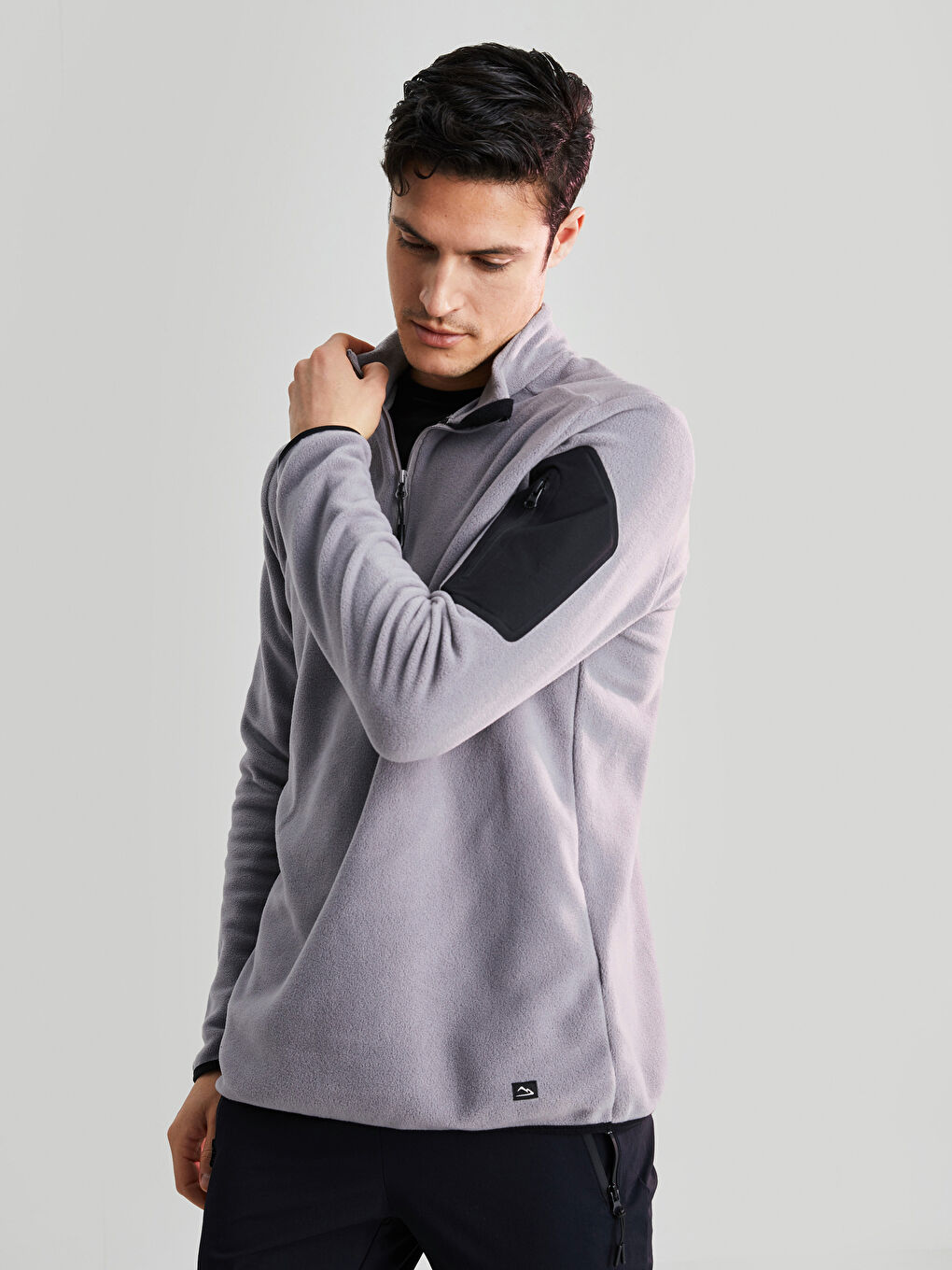 LCW OUTDOOR Funnel Neck Long Sleeve Polar Men's Sweatshirt -S25435Z8-GDU