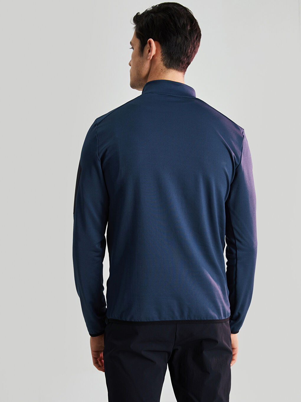 Slim Fit Stand Up Collar Long Sleeve Men's Sweatshirt-4