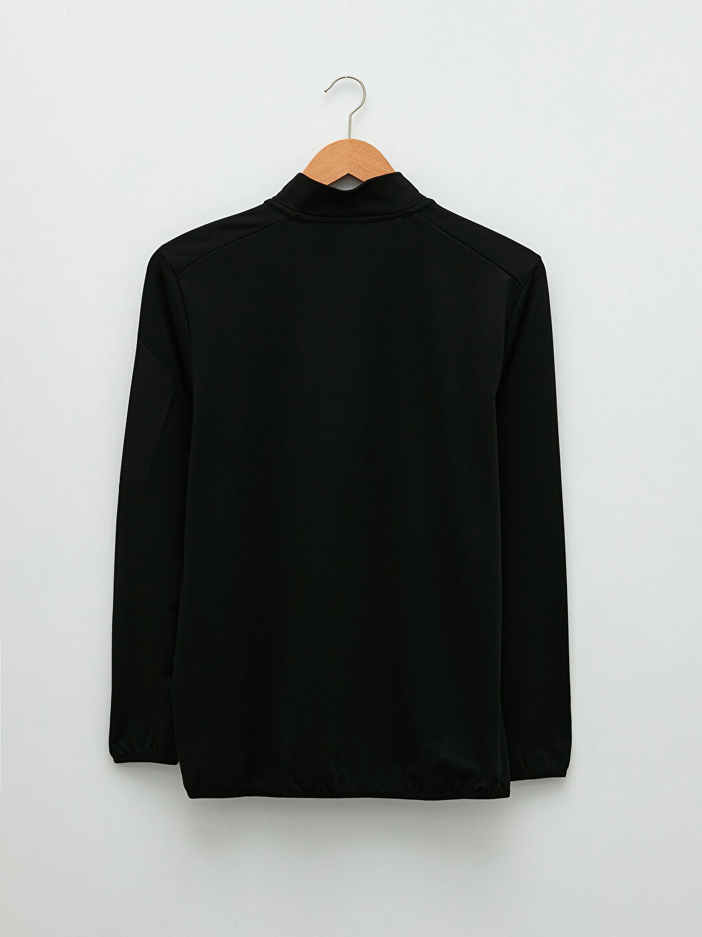 Siyah Dik Yaka Uzun Kollu İnce Erkek Sweatshirt-6