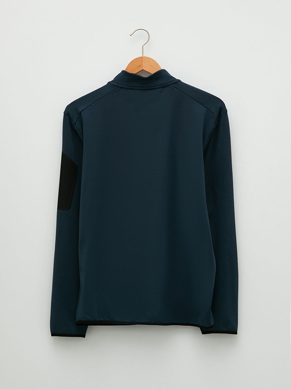 Lacivert Dik Yaka Uzun Kollu İnce Erkek Sweatshirt-7