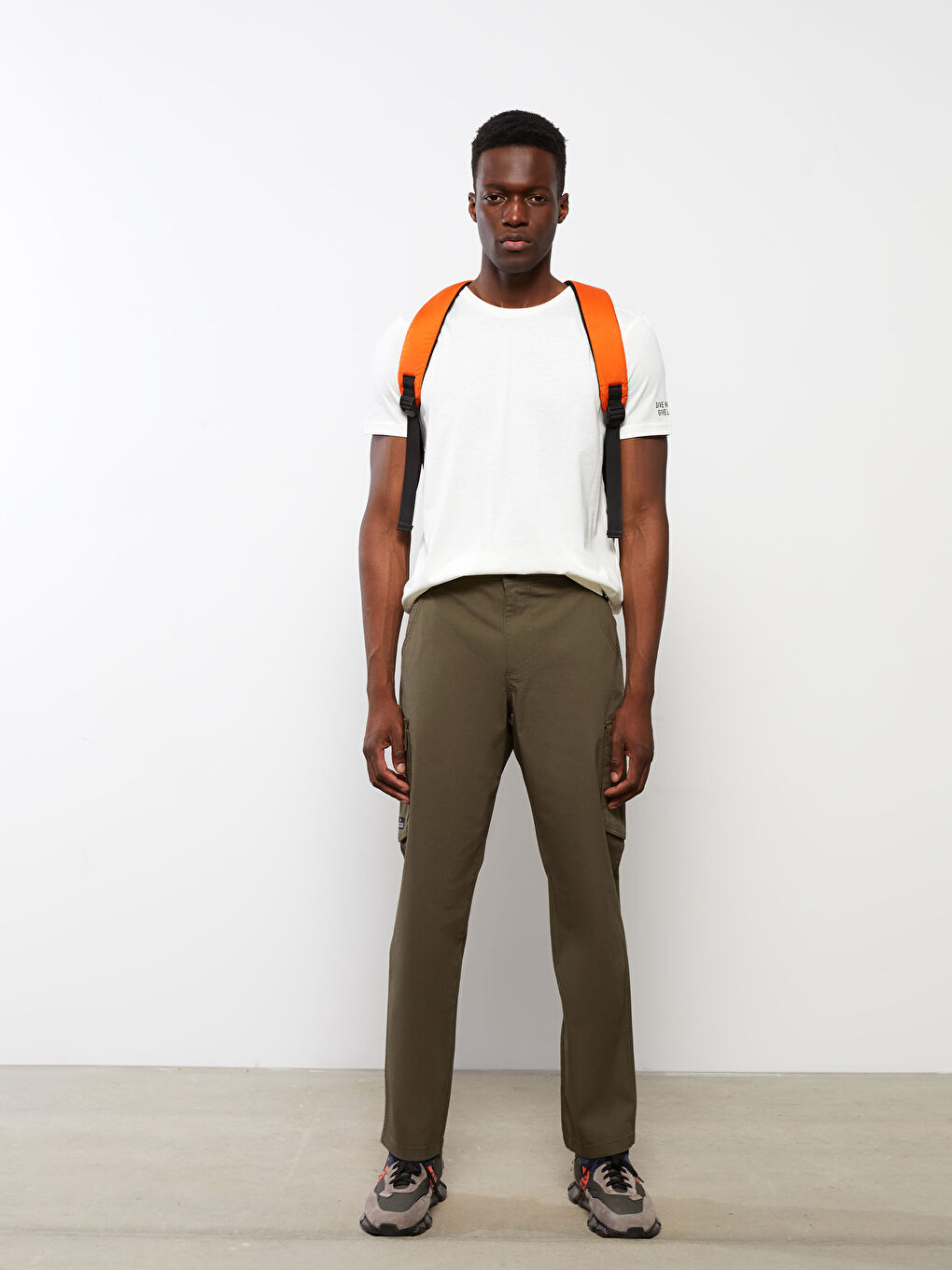 Haki Standart Kalıp Erkek Kargo Pantolon