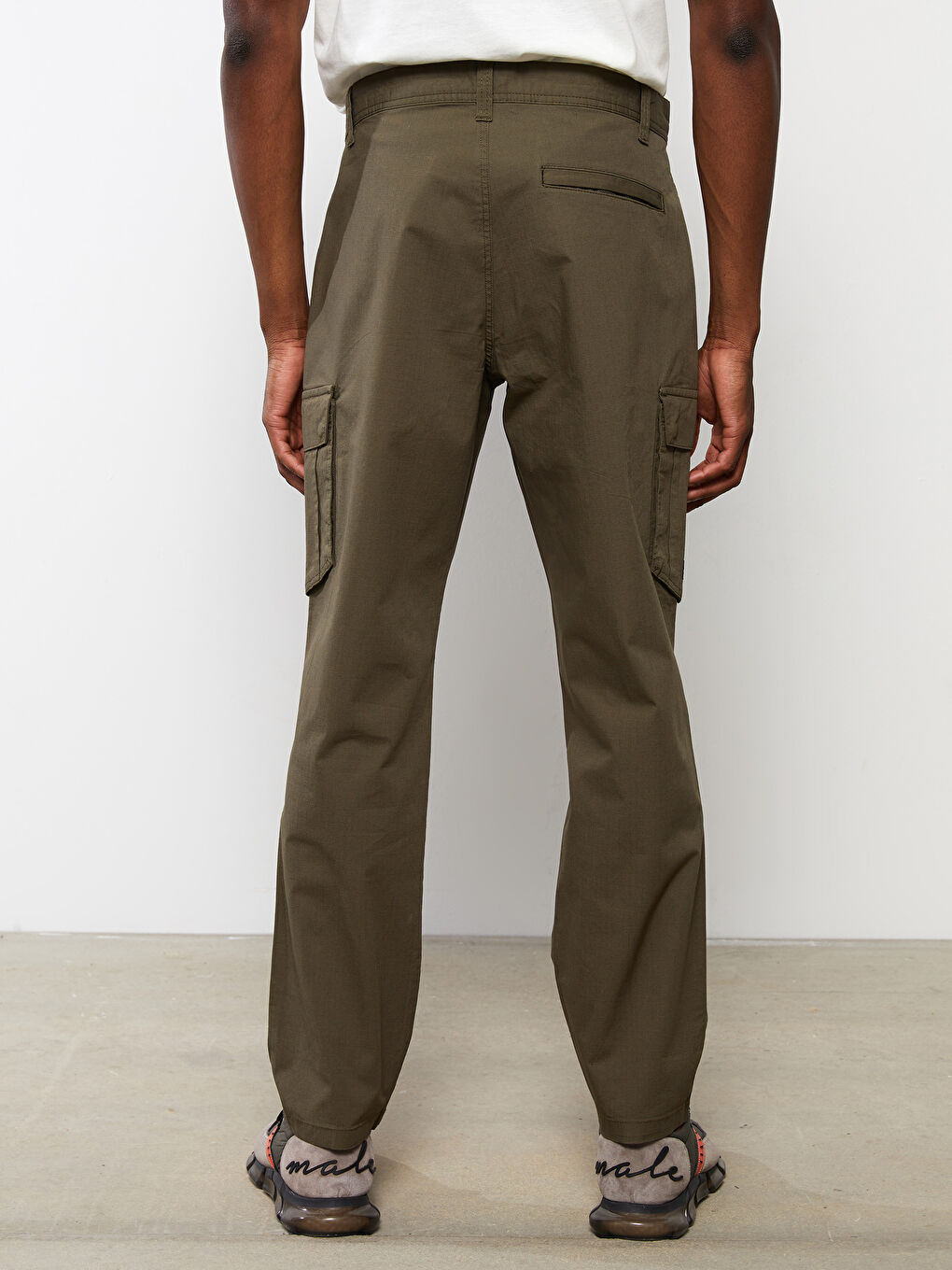 Haki Standart Kalıp Erkek Kargo Pantolon-3